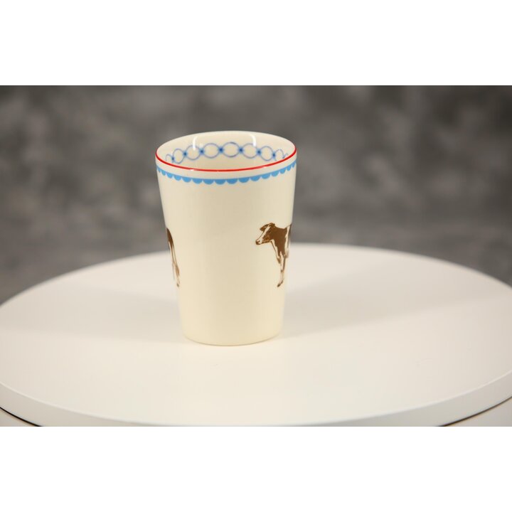 Copo de cerâmica Albert Heijn - Caneca vintage vaca holandesa, copo de pequeno almoço 230ml para leite, louça anos 90