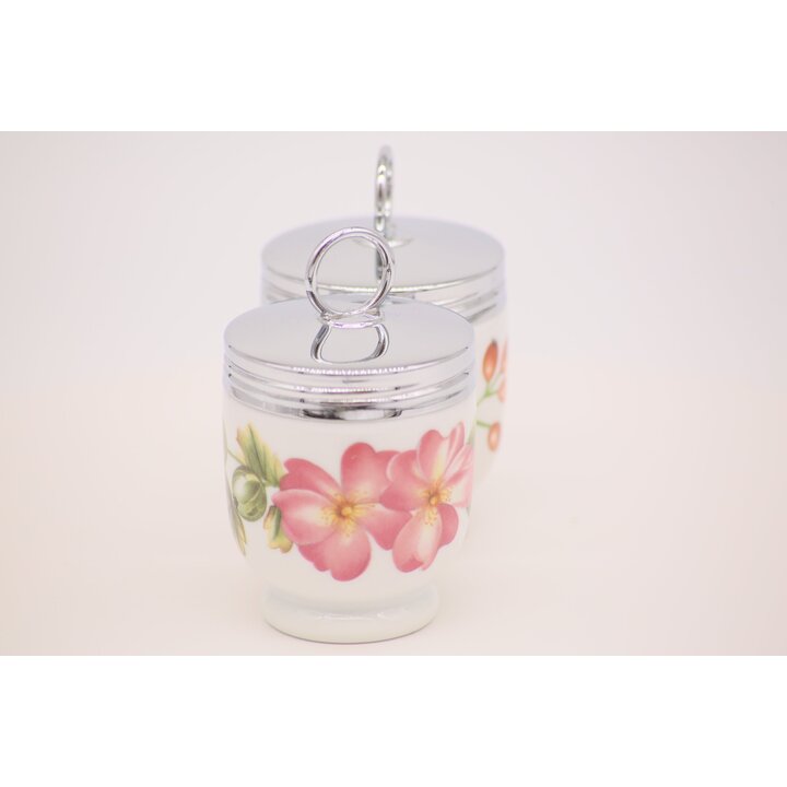 Пара кодлеров для яиц Royal Worcester Wild Harvest, кокодницы из фарфора и хрома, набор из 2 предметов английской посуды, 1980-е