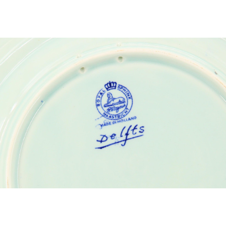Royal Sphinx Delft Blue Wall Plate Maastricht Nautical