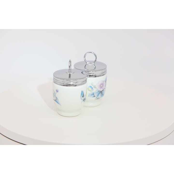Набор из 2 кодлеров для яиц Royal Worcester, английский фарфор с цветами, винтажная посуда для завтрака из Англии 1980-х