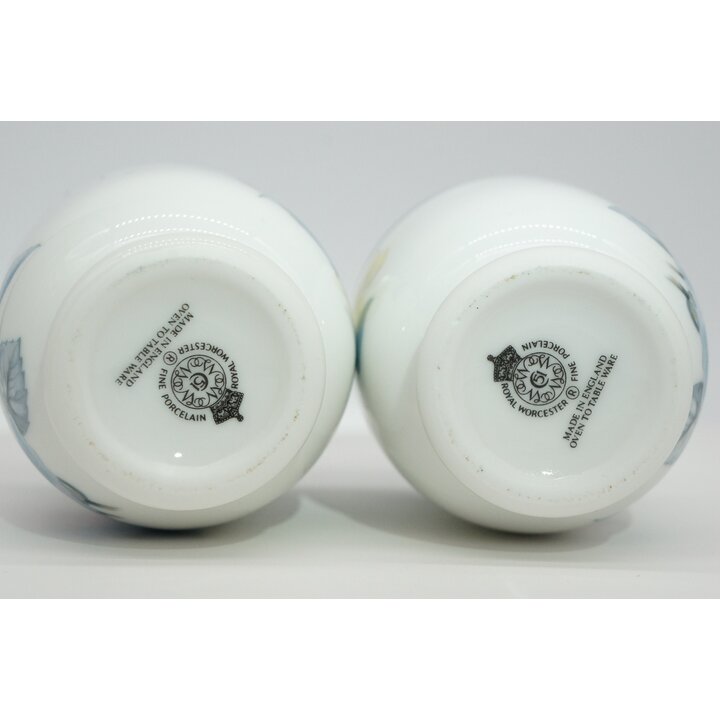 Набор из 2 кодлеров для яиц Royal Worcester, английский фарфор с цветами, винтажная посуда для завтрака из Англии 1980-х