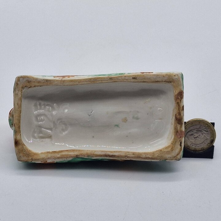 ヴィンテージ ザリガニ 爪楊枝ホルダー 陶器製 フィギュア 置物, スペイン製 手描き 陶芸 カラフル レトロ 卓上 デコレーション, ミッドセンチュリー コректаブル 食器 1950年代