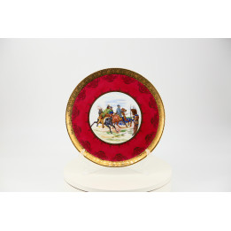 JKW Josef Kuba Porcelain Plate - Napoleonic Military Scene