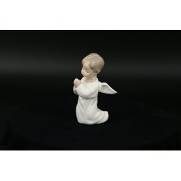 Figurka Modlącego się Anioła - Lladró Daisa 1977 Hiszpania - Błyszcząca Rzeźba Cherubina z Porcelany - Sztuka Sakralna Vintage L
