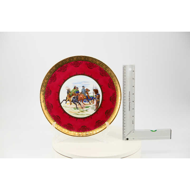 Assiette Porcelaine JKW Josef Kuba - Scène Napoléonienne