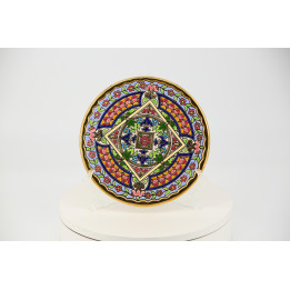 Plato Cerámica CEARCO Sevilla Oro 24K Cuerda Seca 21.5cm