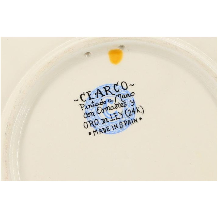 Piatto Ceramica CEARCO Spagna Oro 24K Cuerda Seca Vintage