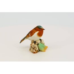 Statuina Uccello in Porcellana Capodimonte N Coronata Italia, Scultura Miniatura Ceramica Biscuit Dipinta a Mano, Arredo Vetrina
