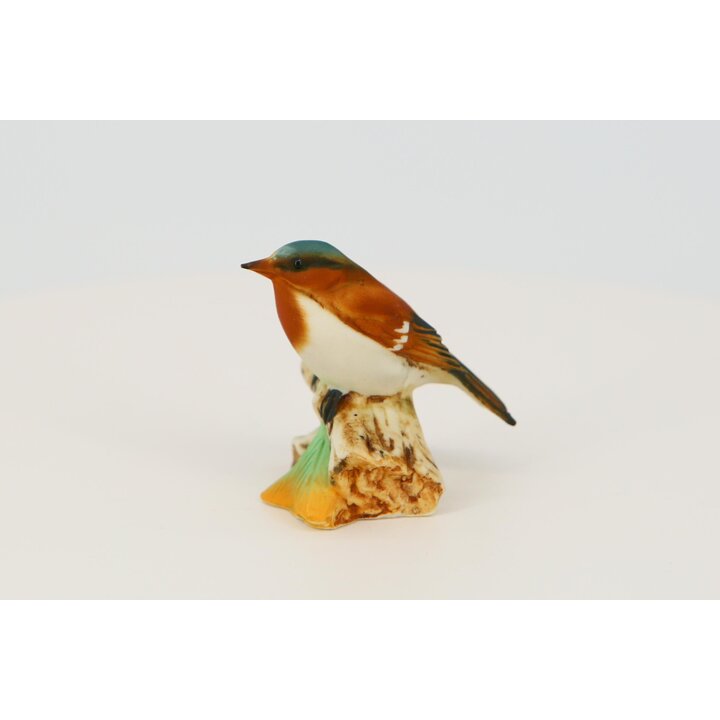 Statuina Uccello in Porcellana Capodimonte N Coronata Italia, Scultura Miniatura Ceramica Biscuit Dipinta a Mano, Arredo Vetrina