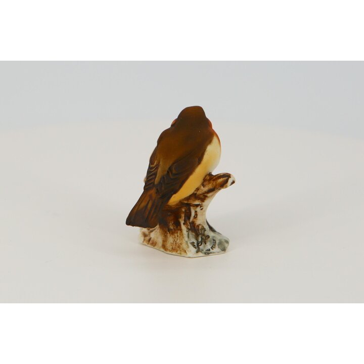 Figura de pájaro en porcelana Capodimonte, estatuilla de petirrojo pintada a mano, marca N coronada hecha en Italia, miniatura d