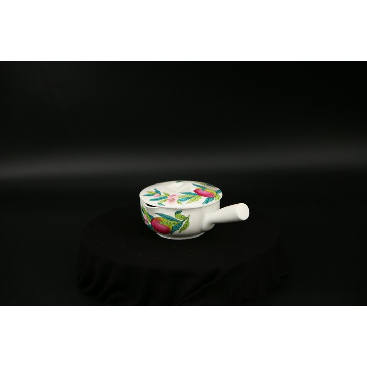 Salsera de Porcelana de París Vintage, Antigua Salsera Francesa Decoración Abundancia Flores y Frutas, Vajilla de Colección Hech