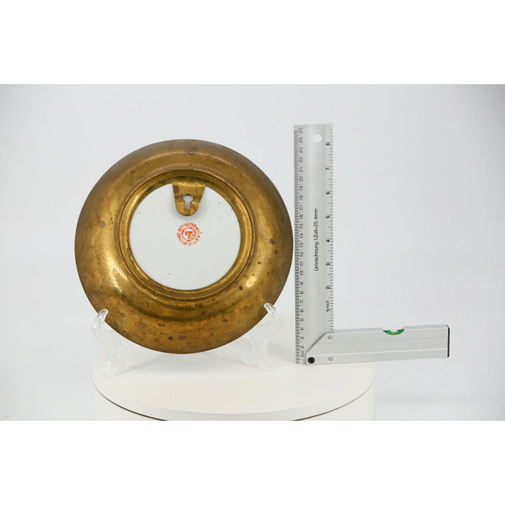 Decoratief Porseleinen Bord met Brons - China jaren '70