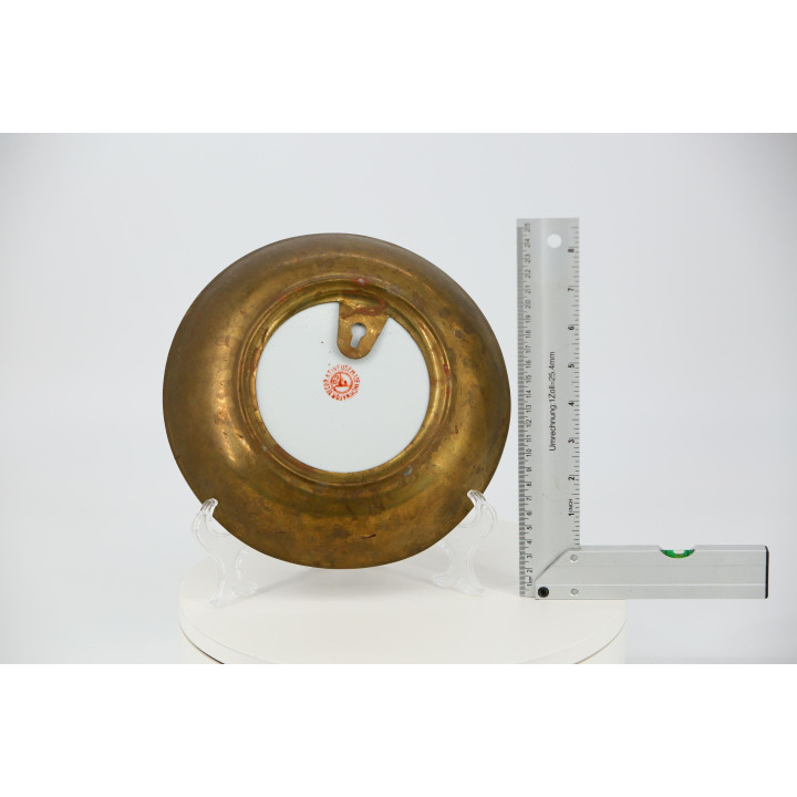 Plato de Exportación China Años 70 - Porcelana y Bronce