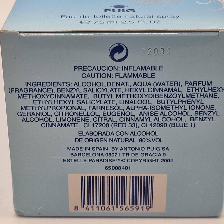 Estelle Paradise Eau de Toilette от Antonio Puig 2004, винтажные женские духи 75 мл в оригинальной коробке, редкий парфюм для ко
