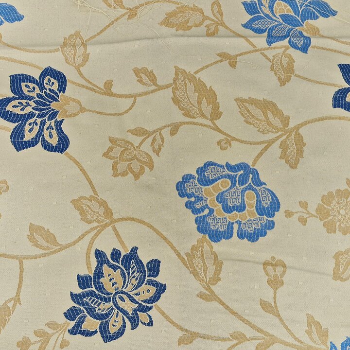 Tecido vintage, Azul e dourado, 60 cm × 3 m