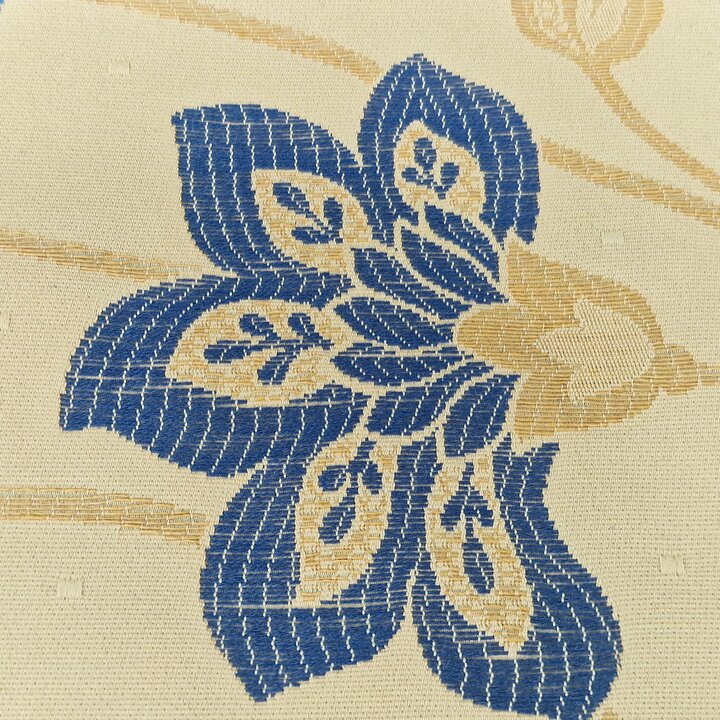 Tecido vintage, Azul e dourado, 60 cm × 3 m