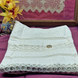 Старинное льняное полотенце, Начало XX века, 140 × 60 см, игольное кружево