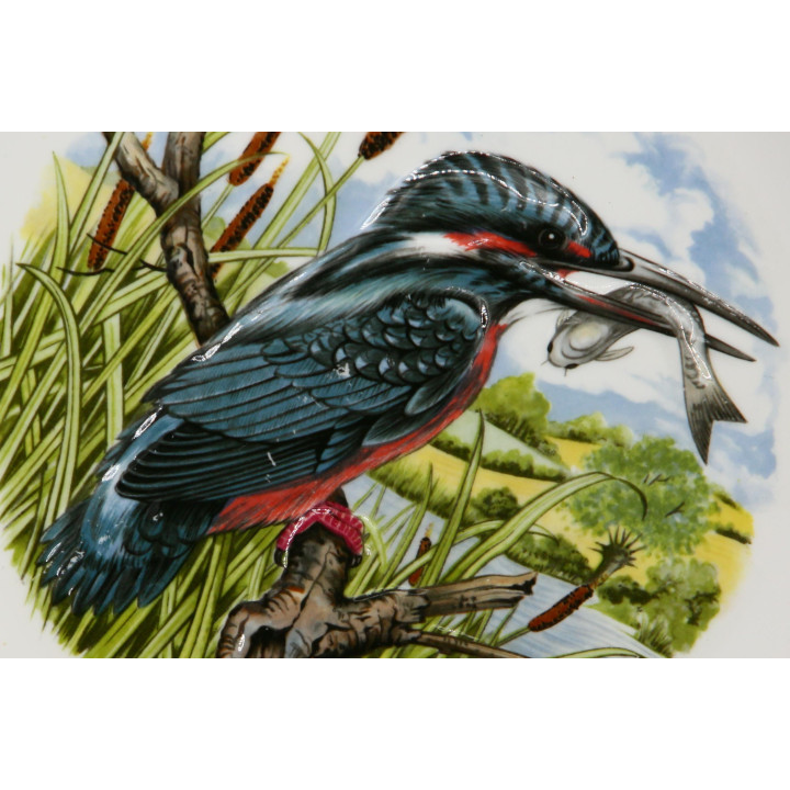 Винтажная тарелка Hammersley Bone China Kingfisher