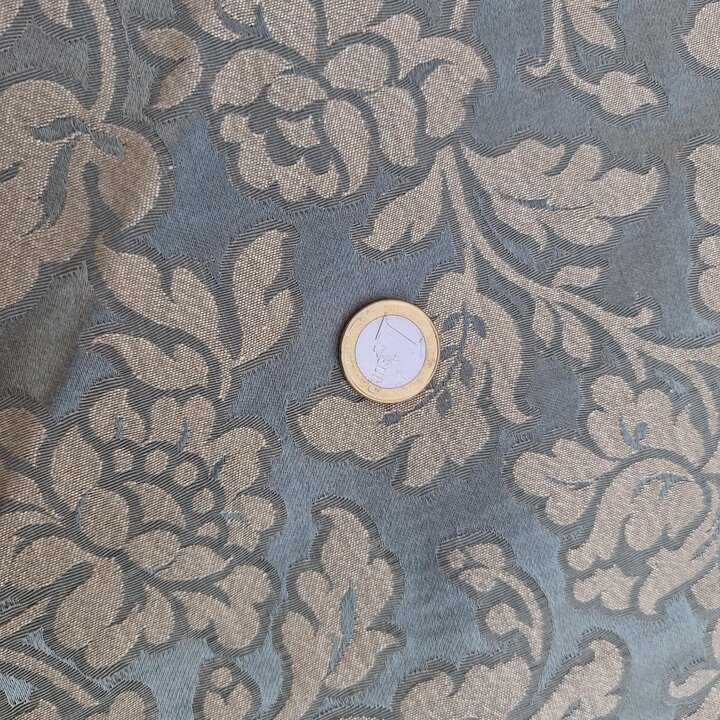 Tagli di Tessuto Jacquard Vintage, Damascato Seta Cotone Viscosa, Cucito Mid Century, 60x120 cm e 30x150 cm, Restauro