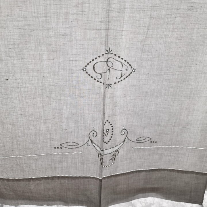 Ensemble de linge de lit: lin, Années 1950, PR, Drap, Taie de traversin