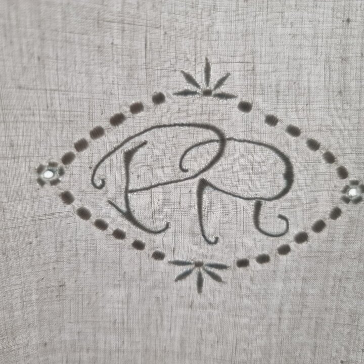 Ensemble de linge de lit: lin, Années 1950, PR, Drap, Taie de traversin