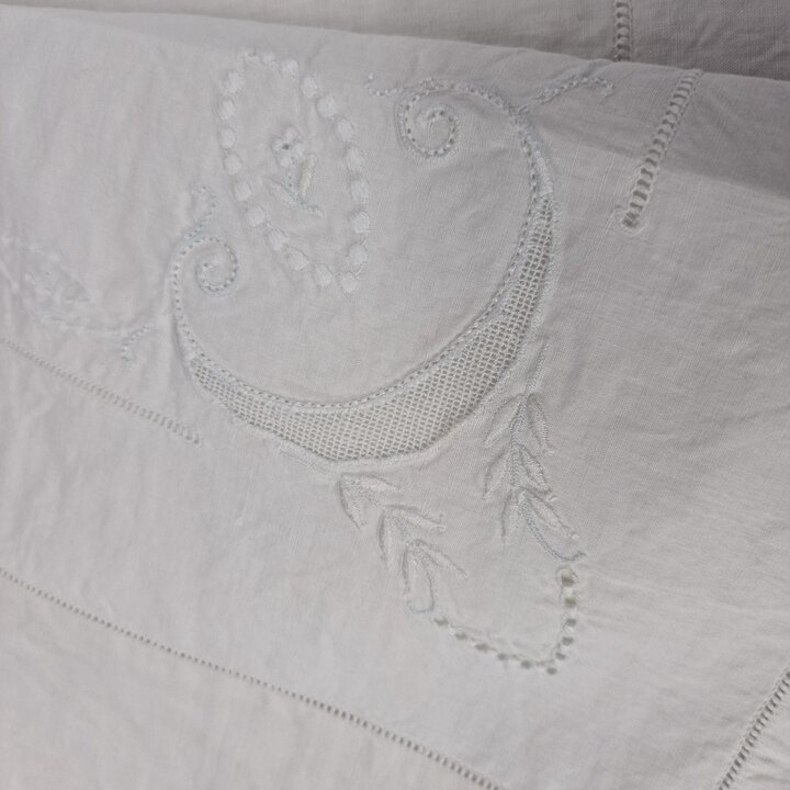 Ensemble de linge de lit: lin, Années 1950, PR, Drap, Taie de traversin