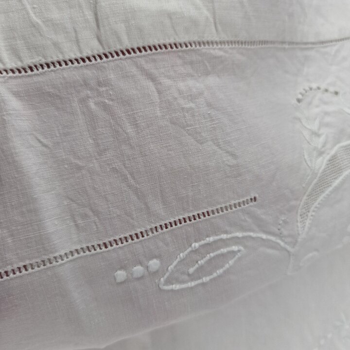 Ensemble de linge de lit: lin, Années 1950, PR, Drap, Taie de traversin