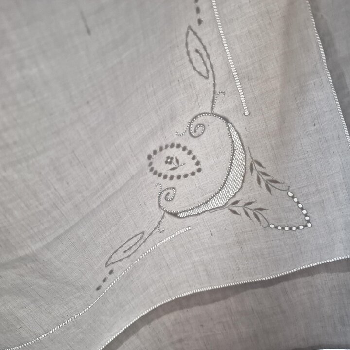Ensemble de linge de lit: lin, Années 1950, PR, Drap, Taie de traversin