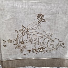 Juego de ropa de cama: lino, 1900–1920, Amelia, Richelieu