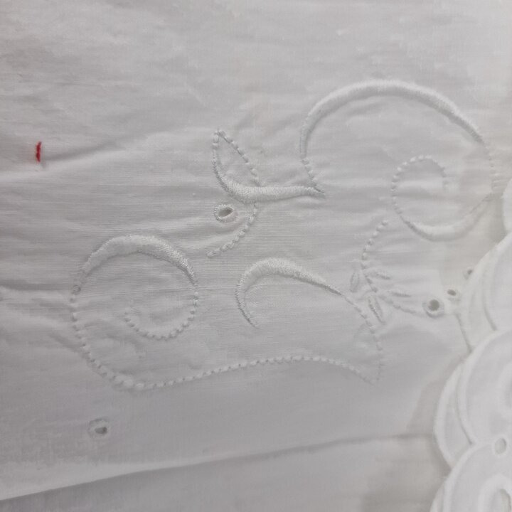 Juego de ropa de cama: algodón, Década de 1950, Richelieu, Monograma