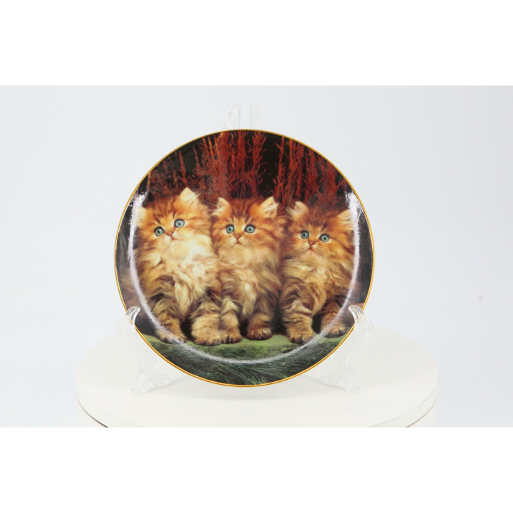 Assiette de Collection EXTEC Trois Petits Chatons - Porcelaine