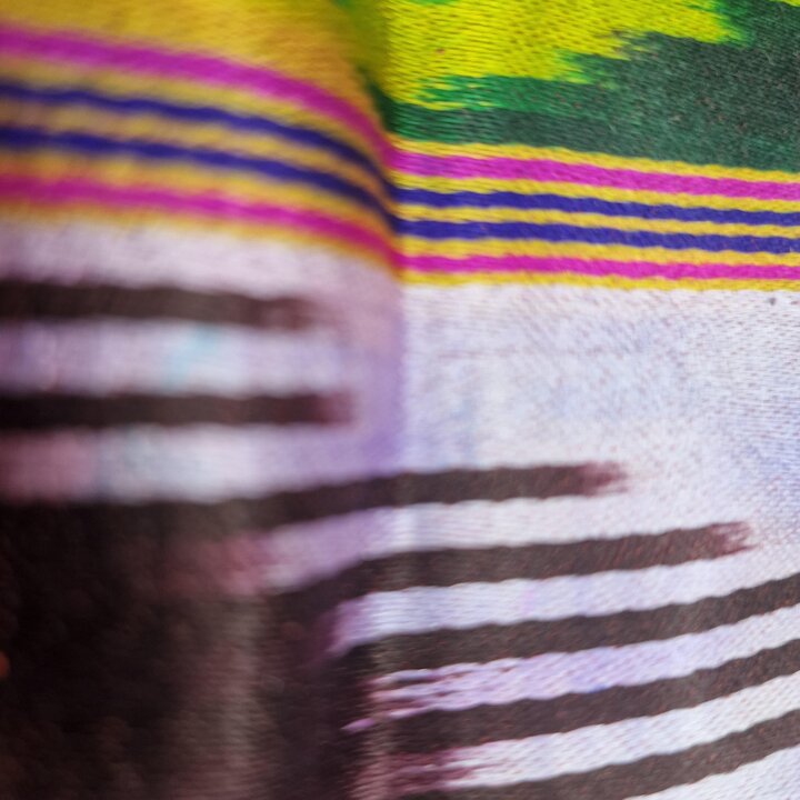 Tissu ikat ouzbek, Khan-Atlas, Soie naturelle, 75 cm