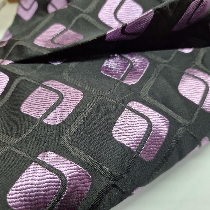 Vintage Mid-Century Jacquard Fabric - Geometric Pattern, Viscose & Silk Blend, 1950s