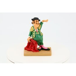 Lustige Torero Figur, Handbemalte Stierkämpfer Statue aus Harz, Vintage Spanien Kitsch Kunst der 90er Jahre, Sammlerstück Büro D