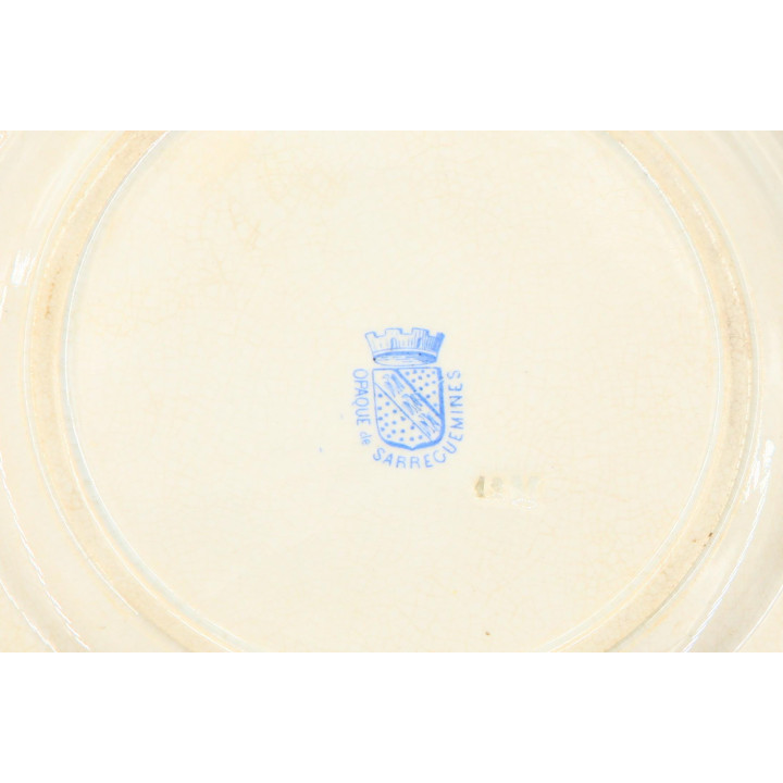 Antique 19th Century Sarreguemines Plate | French Ceramic