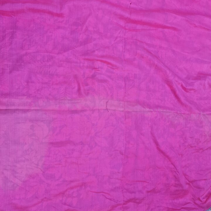 Antike Seidentagesdecke Kanton - Handgestickte Chinesische Seidendecke - Rote Manila Schal Tagesdecke mit Fransen - Um 1900