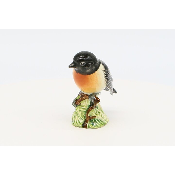 Фигурка птицы Черноголовый чекан Beswick 2274 Альберт Халлам, Ручная роспись фарфора, Английская винтажная керамика 1970-х