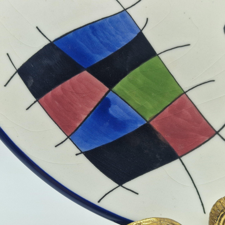 Piatto Ceramar 1970 Ceramica Spagnola Stile Miró