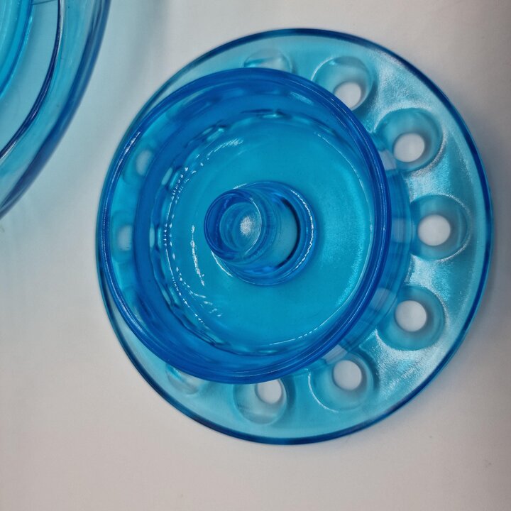 Surtout de Table Art Déco Walther et Sohne Modèle Poisson Verre Bleu