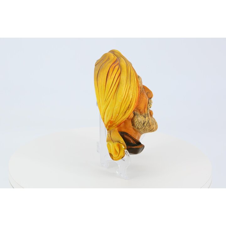 Figura de Parede Ahmid Naturecraft Inglaterra - Escultura em Grés Pintada à Mão - Personagem Vintage com Turbante