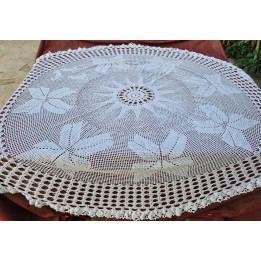 Vintage Gehaakt Tafelkleed 170 cm - Handgemaakt 1950