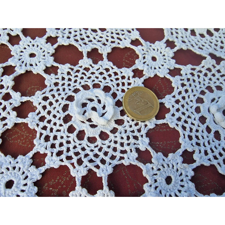 Colcha de Crochê Artesanal Anos 30 - 210x250cm - Algodão Natural