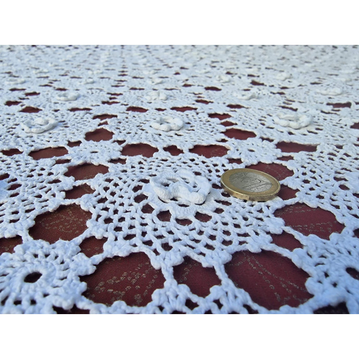 Copriletto a uncinetto fatto a mano anni '30 - 210x250cm