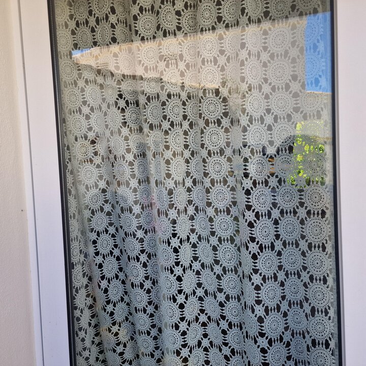 Immense Rideau au Crochet Vintage 280x270cm - Textile Coton Milieu XXe Siècle - Fond de Mariage Boho - Panneau en Dentelle