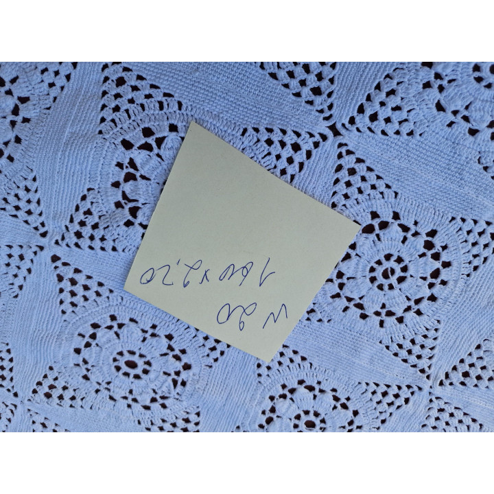 Vintage 1930s Handmade Lace Bedspread - 63x86.6" Cotton
