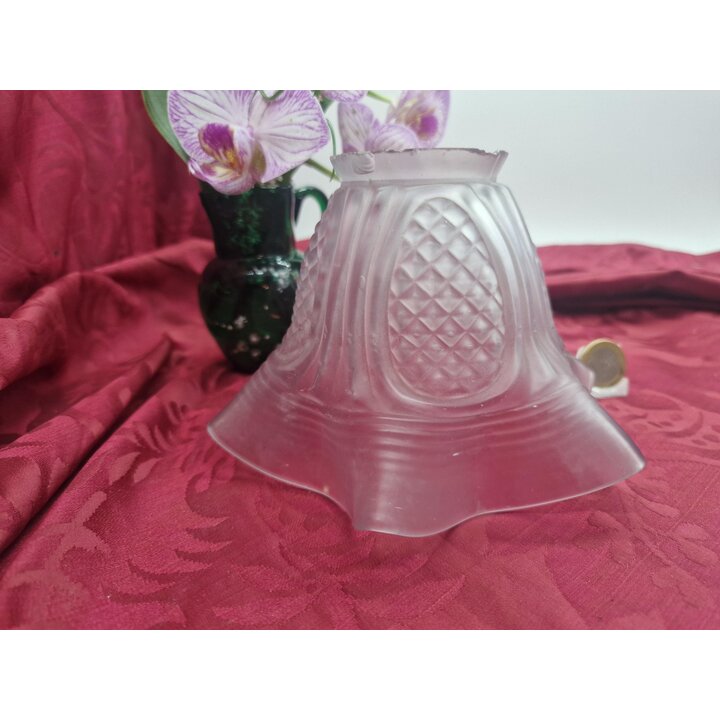 Frosted Glass Lamp Shade Tulip Light Cover Replacement Pendant Globe Mid Century Vintage 5.5 cm Fitter Pressed Glass Shade for S