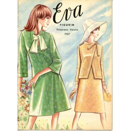 Eva Figurin Tijdschrift Lente Zomer 1967, Vintage Spaanse Modecatalogus, Jaren '60 Mod Stijl Illustraties, Verzamel Ephemera