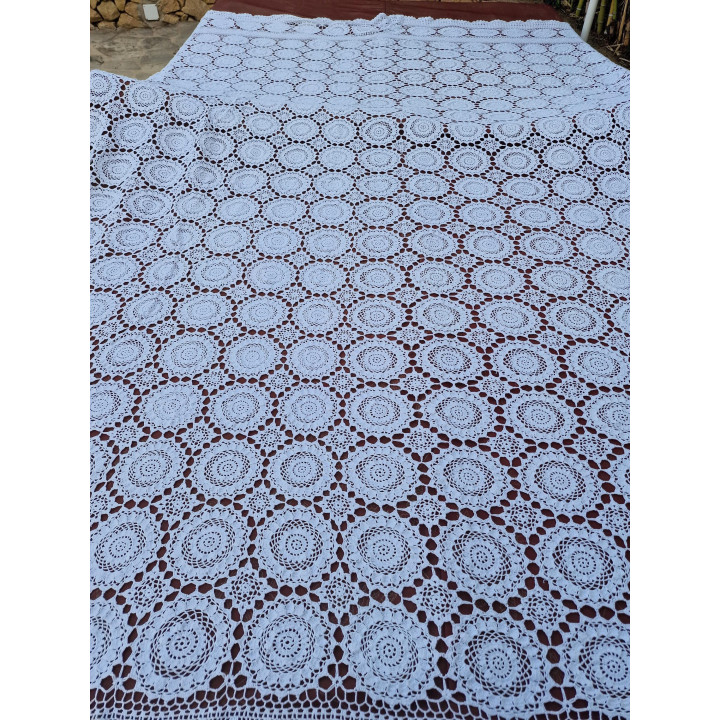 1930s Handmade Cotton Lace Bedspread