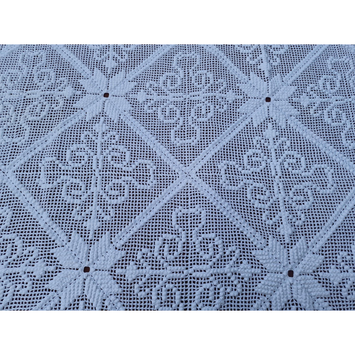 Antique Handmade Cotton Lace Bedspread (1930s)