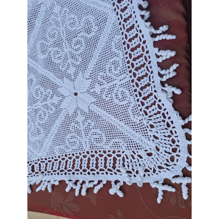 Colcha de Renda de Algodão Feita à Mão (Anos 30)